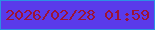 文字の大きさ：2、枠の色：2b90e3、背景の色：5a3aea、文字の色：9c1435 無料ブログパーツのブログ時計