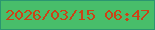 文字の大きさ：2、枠の色：2b9670、背景の色：48be6a、文字の色：cc4116 無料ブログパーツのブログ時計