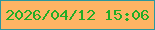 文字の大きさ：4、枠の色：2b979e、背景の色：feb464、文字の色：22ad26 無料ブログパーツのブログ時計