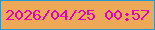 文字の大きさ：2、枠の色：2b97cd、背景の色：eea958、文字の色：dd05b9 無料ブログパーツのブログ時計