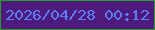 文字の大きさ：4、枠の色：2b9a30、背景の色：4f1a7d、文字の色：5a7ef6 無料ブログパーツのブログ時計