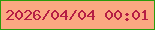 文字の大きさ：3、枠の色：2b9b0c、背景の色：fba882、文字の色：b61e44 無料ブログパーツのブログ時計