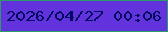 文字の大きさ：4、枠の色：2b9b6a、背景の色：6233dd、文字の色：010c61 無料ブログパーツのブログ時計