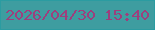 文字の大きさ：1、枠の色：2b9ca1、背景の色：3e9da0、文字の色：9d3f7d 無料ブログパーツのブログ時計