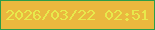 文字の大きさ：5、枠の色：2b9d49、背景の色：eab83e、文字の色：e7e94c 無料ブログパーツのブログ時計