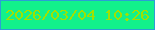 文字の大きさ：2、枠の色：2b9ed6、背景の色：12f18b、文字の色：a1e101 無料ブログパーツのブログ時計