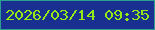 文字の大きさ：5、枠の色：2b9f90、背景の色：193090、文字の色：92eb17 無料ブログパーツのブログ時計