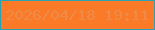 文字の大きさ：5、枠の色：2ba1b3、背景の色：fb7a28、文字の色：ee8b49 無料ブログパーツのブログ時計