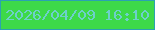 文字の大きさ：5、枠の色：2ba2b1、背景の色：3dd949、文字の色：6dd0cb 無料ブログパーツのブログ時計