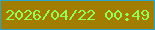 文字の大きさ：1、枠の色：2ba6c8、背景の色：a17e02、文字の色：98ff54 無料ブログパーツのブログ時計