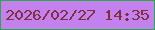 文字の大きさ：1、枠の色：2ba94a、背景の色：c281ec、文字の色：802f40 無料ブログパーツのブログ時計