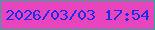 文字の大きさ：2、枠の色：2baa94、背景の色：e844be、文字の色：1a2eec 無料ブログパーツのブログ時計