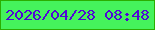 文字の大きさ：3、枠の色：2bae01、背景の色：45f35c、文字の色：5006d6 無料ブログパーツのブログ時計