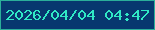 文字の大きさ：4、枠の色：2baf9a、背景の色：07386f、文字の色：30e9c5 無料ブログパーツのブログ時計