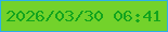 文字の大きさ：1、枠の色：2bafeb、背景の色：73d22b、文字の色：13a41d 無料ブログパーツのブログ時計