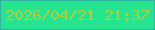 文字の大きさ：4、枠の色：2bb09e、背景の色：26e38f、文字の色：add440 無料ブログパーツのブログ時計