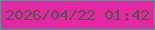 文字の大きさ：3、枠の色：2bb185、背景の色：e428a4、文字の色：4e544c 無料ブログパーツのブログ時計