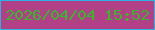 文字の大きさ：5、枠の色：2bb2e5、背景の色：b24086、文字の色：36b82e 無料ブログパーツのブログ時計