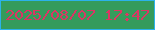 文字の大きさ：5、枠の色：2bb2eb、背景の色：349b5c、文字の色：db3564 無料ブログパーツのブログ時計
