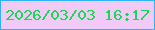 文字の大きさ：3、枠の色：2bb2fb、背景の色：f1caf7、文字の色：17da52 無料ブログパーツのブログ時計
