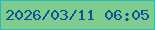 文字の大きさ：4、枠の色：2bbbb9、背景の色：7ecc8e、文字の色：0e509b 無料ブログパーツのブログ時計