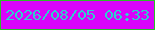 文字の大きさ：4、枠の色：2bbe28、背景の色：d904fa、文字の色：2ed0ce 無料ブログパーツのブログ時計