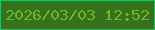 文字の大きさ：5、枠の色：2bbf5b、背景の色：35721e、文字の色：72b425 無料ブログパーツのブログ時計