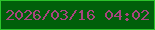 文字の大きさ：4、枠の色：2bc32b、背景の色：005f0a、文字の色：a7457f 無料ブログパーツのブログ時計