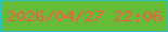 文字の大きさ：3、枠の色：2bc3ba、背景の色：66bb37、文字の色：f85b45 無料ブログパーツのブログ時計