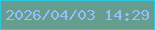 文字の大きさ：5、枠の色：2bc7e3、背景の色：659d8e、文字の色：98bdf8 無料ブログパーツのブログ時計