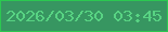 文字の大きさ：1、枠の色：2bc850、背景の色：379661、文字の色：58d383 無料ブログパーツのブログ時計