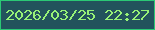 文字の大きさ：4、枠の色：2bc875、背景の色：22535c、文字の色：97f277 無料ブログパーツのブログ時計