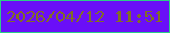 文字の大きさ：5、枠の色：2bcd87、背景の色：6a0ff8、文字の色：816c27 無料ブログパーツのブログ時計