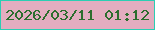 文字の大きさ：1、枠の色：2bceb3、背景の色：e3adc0、文字の色：2c6e2e 無料ブログパーツのブログ時計