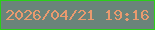 文字の大きさ：1、枠の色：2bcf19、背景の色：6a847a、文字の色：e99a6f 無料ブログパーツのブログ時計