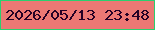 文字の大きさ：4、枠の色：2bcf6f、背景の色：ec7874、文字の色：250125 無料ブログパーツのブログ時計