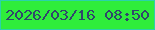 文字の大きさ：3、枠の色：2bd2aa、背景の色：2fed3b、文字の色：30466b 無料ブログパーツのブログ時計