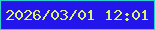 文字の大きさ：5、枠の色：2bd2cb、背景の色：2316eb、文字の色：ddf278 無料ブログパーツのブログ時計