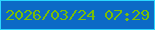 文字の大きさ：4、枠の色：2bd7fe、背景の色：0c6ac6、文字の色：79be07 無料ブログパーツのブログ時計