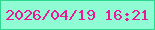 文字の大きさ：4、枠の色：2bd88e、背景の色：8ffcd3、文字の色：ee1797 無料ブログパーツのブログ時計