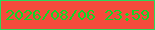 文字の大きさ：2、枠の色：2bd95b、背景の色：f54b3c、文字の色：11d726 無料ブログパーツのブログ時計