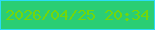 文字の大きさ：4、枠の色：2bdbf7、背景の色：2ace74、文字の色：72d70a 無料ブログパーツのブログ時計