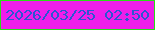 文字の大きさ：4、枠の色：2bdd18、背景の色：ef1eea、文字の色：2b56d2 無料ブログパーツのブログ時計