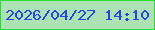 文字の大きさ：4、枠の色：2bdd31、背景の色：ade2b5、文字の色：2748e9 無料ブログパーツのブログ時計
