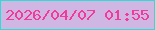 文字の大きさ：3、枠の色：2bddd5、背景の色：d0b6e3、文字の色：f13a9a 無料ブログパーツのブログ時計