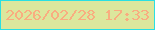 文字の大きさ：4、枠の色：2bdfe2、背景の色：dce79d、文字の色：f9ad80 無料ブログパーツのブログ時計