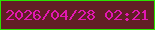 文字の大きさ：3、枠の色：2be102、背景の色：611e25、文字の色：e218b1 無料ブログパーツのブログ時計