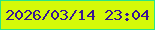 文字の大きさ：4、枠の色：2be583、背景の色：d4fa08、文字の色：391693 無料ブログパーツのブログ時計