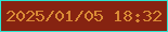 文字の大きさ：5、枠の色：2be6d2、背景の色：862311、文字の色：d98a36 無料ブログパーツのブログ時計
