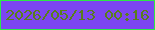 文字の大きさ：3、枠の色：2be946、背景の色：7c46f1、文字の色：597e1b 無料ブログパーツのブログ時計